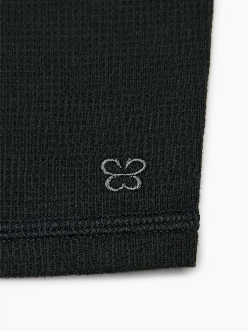 Aritzia/Sunday Best Black Waffle Cropped Long Sleeve Top - Picture 4 of 8